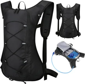 Running Hydration Vest, Waterproof Breathable Running Vest, 16.1x11.4x3.9 Running Water Vest with Reflective Strip, Zipper Running Backpack for Hiking Cycling Race, Running Vest