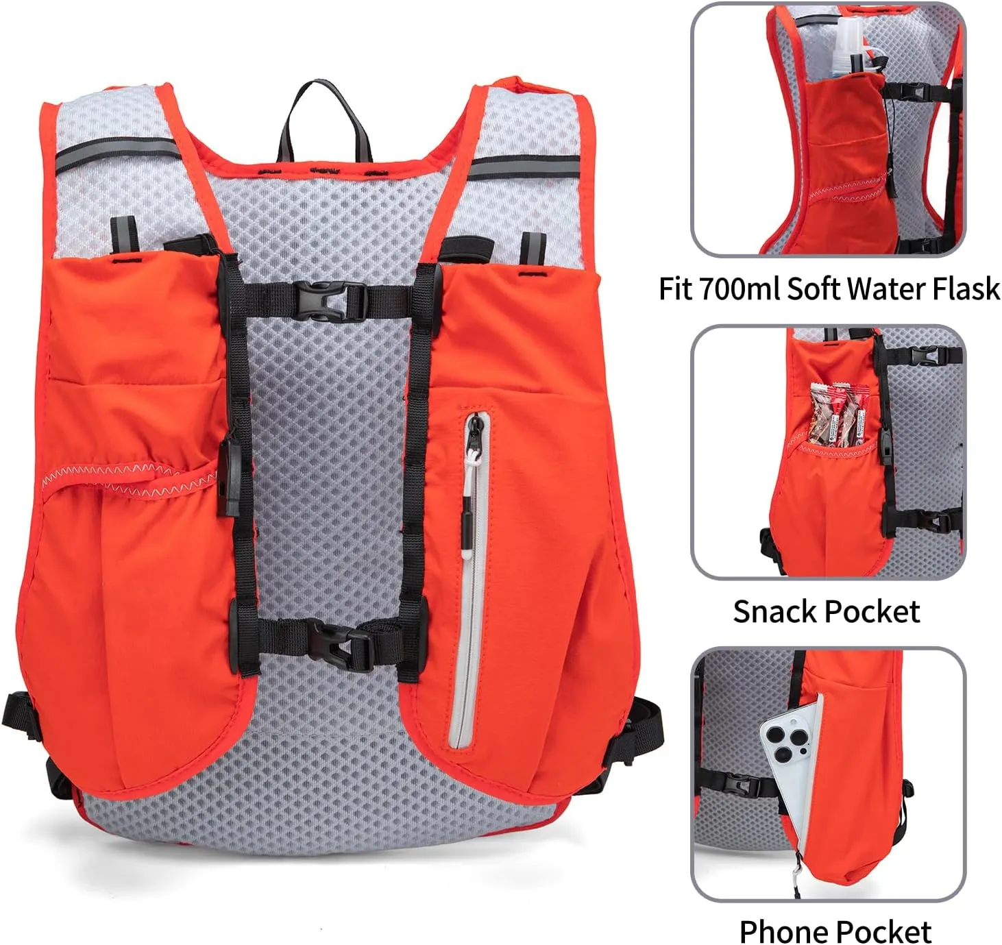 Running Vest for Women and Men Lightweight Hydration Backpack Pack with 1.5L Water Bladder Bag Running Gear Accessories for Hiking Trail Cycling Marathon