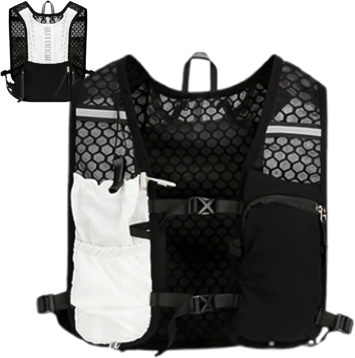 Running Vest, Hydration Pack Water Bag, Sturdy Fitness Accessory, Reflective Running Vest for Training, Gym, Trail, Night Walking, and Outdoor Cycling, 14.17x6.69 inches