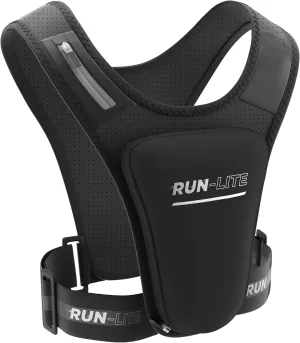 Running Vest with Phone Holder & Waterproof Pouch – Adjustable Belt Fits 28"–44" Chest – Reflective Gear with 2 Shoulder Pockets for Keys, Gels, Phones up to 6.8” (Unisex Adult)