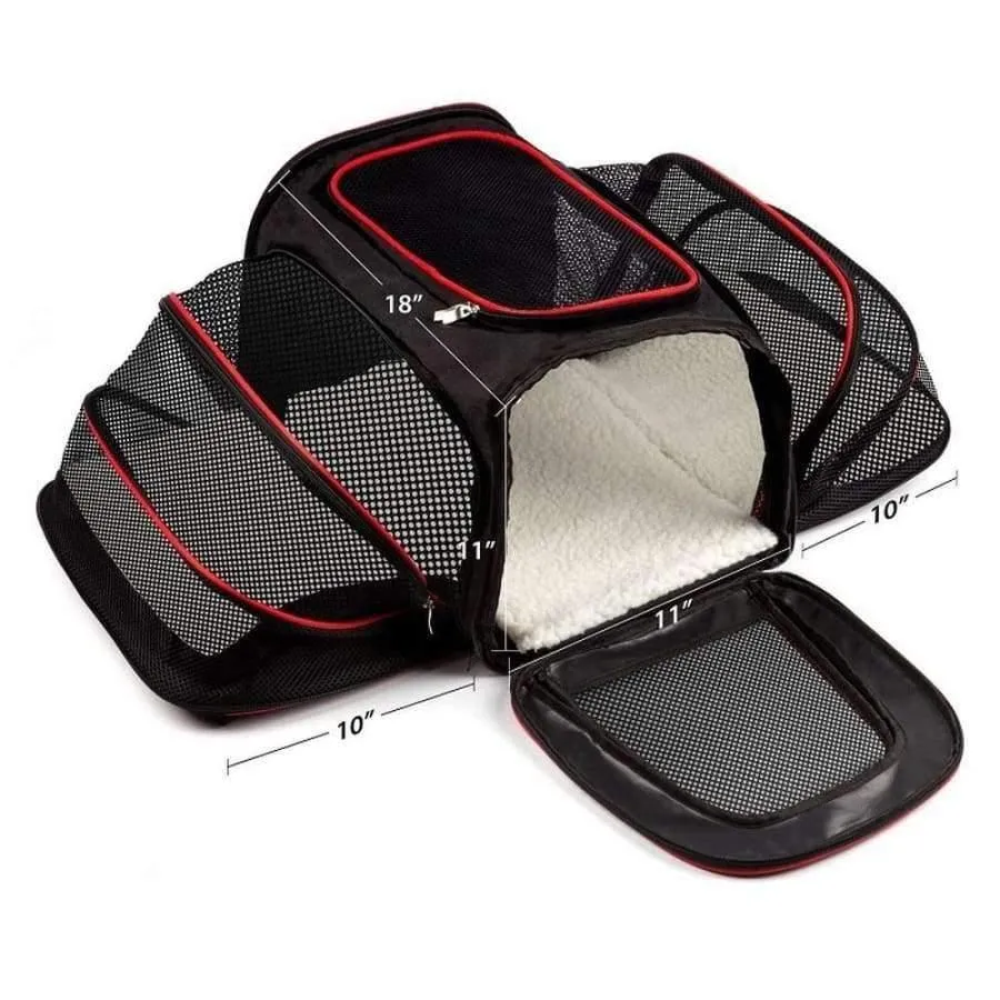 Rynx | Expandable pet carrier for small dogs cats Soft-sided box Airline approved dog house Car travel bag Multifunction pet carrier