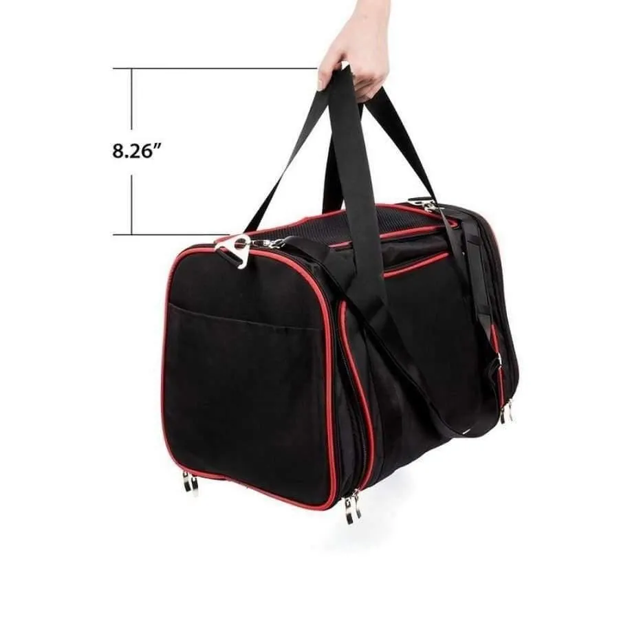 Rynx | Expandable pet carrier for small dogs cats Soft-sided box Airline approved dog house Car travel bag Multifunction pet carrier