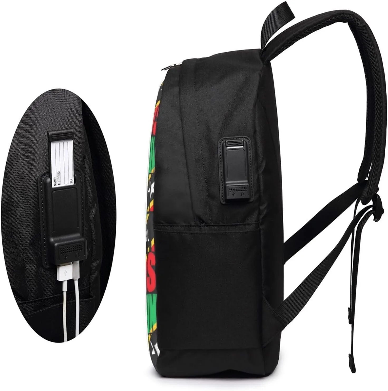 Saint Kitts Nevis Flag Laptop Backpacks Travel Backpack Casual Business Daypack Sport Rucksack Computer Bag Fits up to 17 Inch Notebook with USB Port