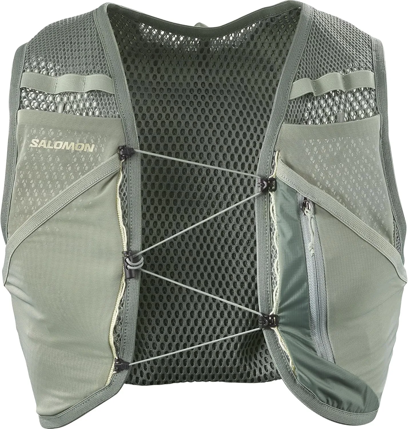 Salomon Active Skin 4 Compatible with Flasks Unisex Running Vest Hiking Trail, 4L, Precision Fit, Easy Access Precision Fit, and Optimized Storage, Green, L