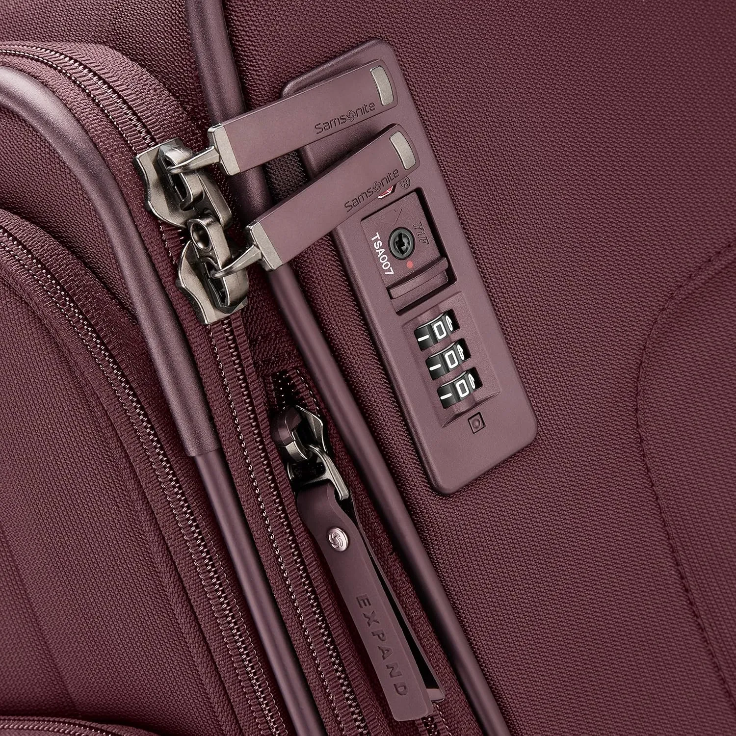 Samsonite Lineate DLX Softside Expandable Luggage with Spinner Wheels, Merlot, Medium Checked