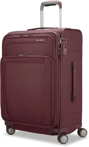 Samsonite Lineate DLX Softside Expandable Luggage with Spinner Wheels, Merlot, Medium Checked