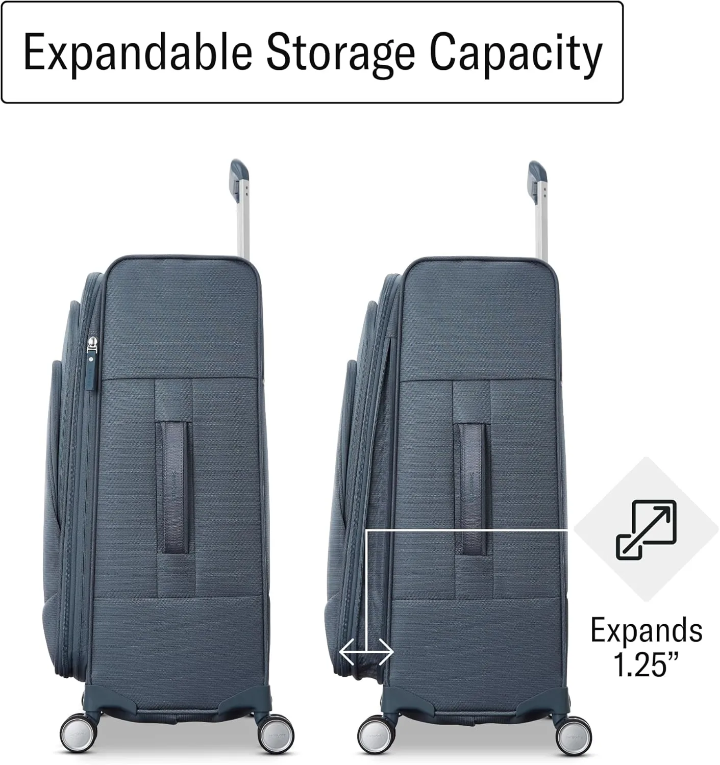 Samsonite UpLIFT 20" Lightweight Softside Carry-On Luggage with Spinner Wheels - Expandable - Airline-Approved, Polyester Soft Suitcase for Ultra Light Travel - Elemental Blue
