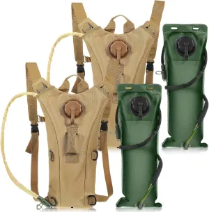 Sanwuta 2 Pcs Hydration Backpack with 3 Liter Water Bladder Tactical Lightweight 17.72 x 7.87 Inch Hydration Pack Backpack Water Backpack Hydration Bag Water Bag for Hiking Running