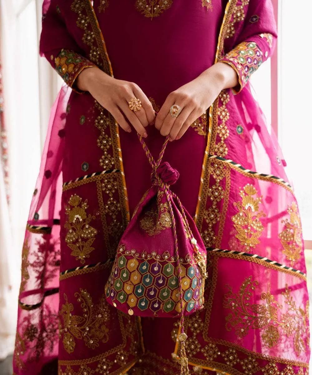 Sapphire Festive Formals/Embroidered Raw Silk Suit