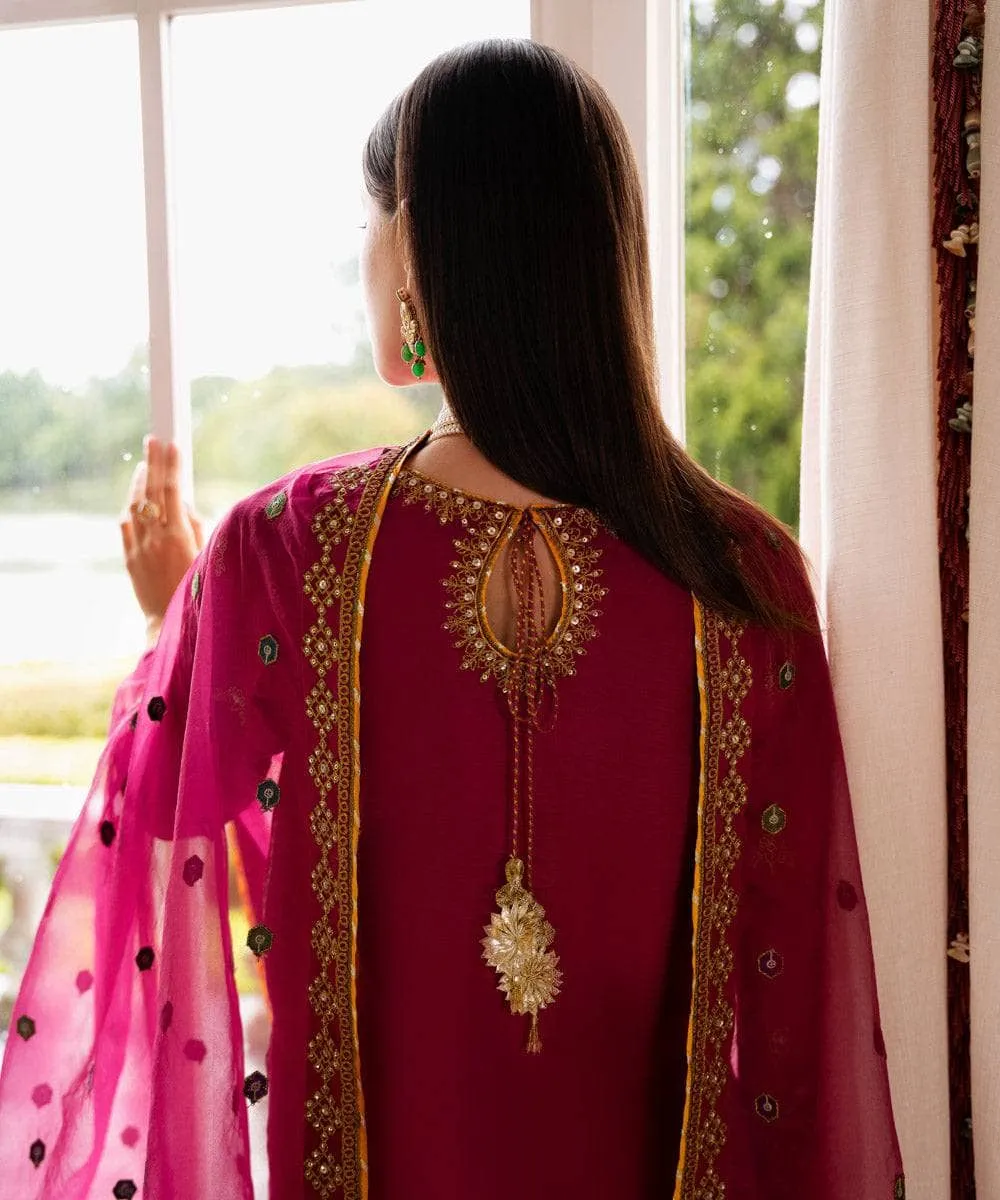 Sapphire Festive Formals/Embroidered Raw Silk Suit