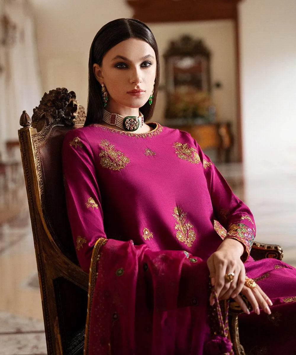 Sapphire Festive Formals/Embroidered Raw Silk Suit