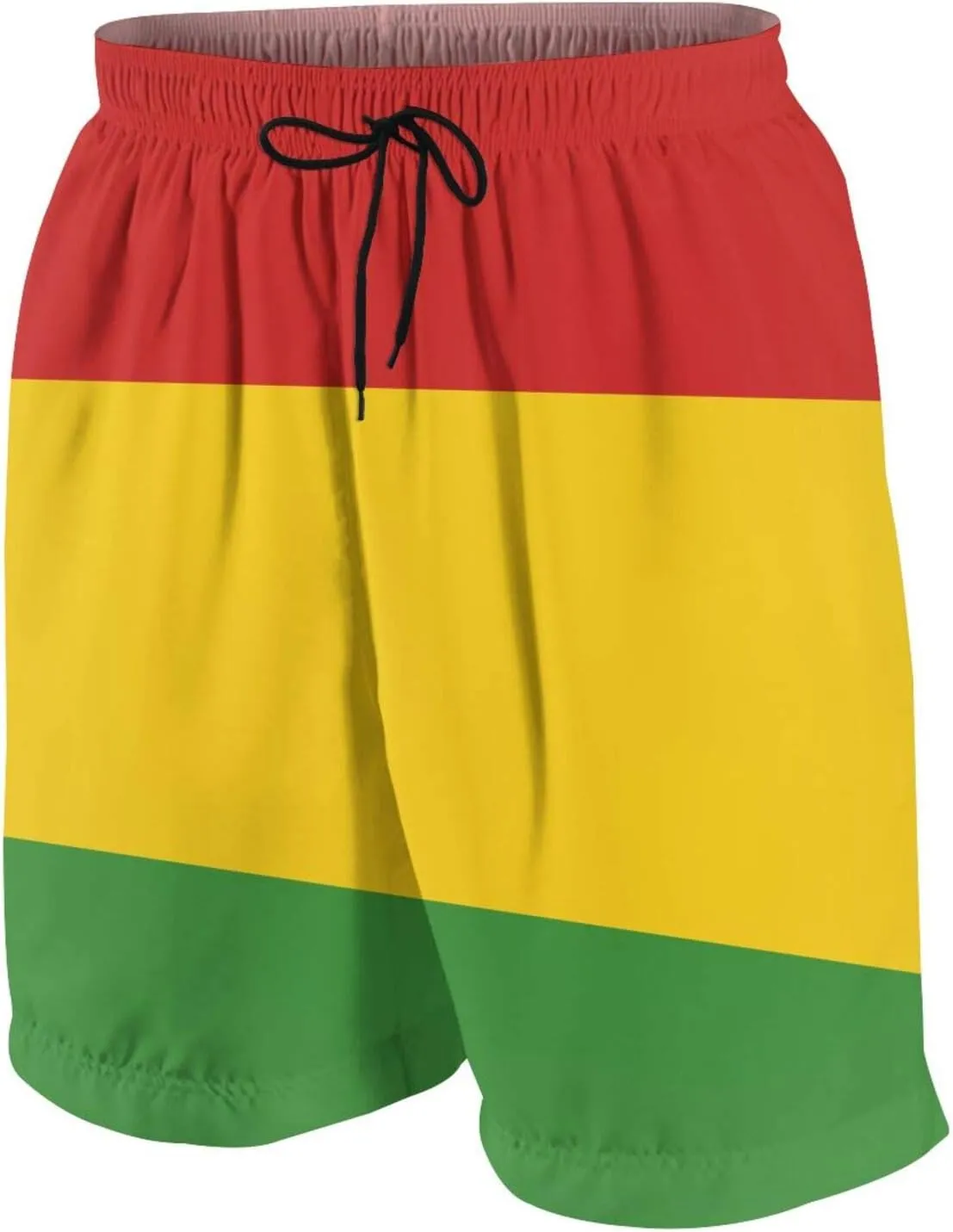 SARA NELL Men's Swim Trunks Reggae Rasta Flag Surfing Beach Board Shorts Swimwear