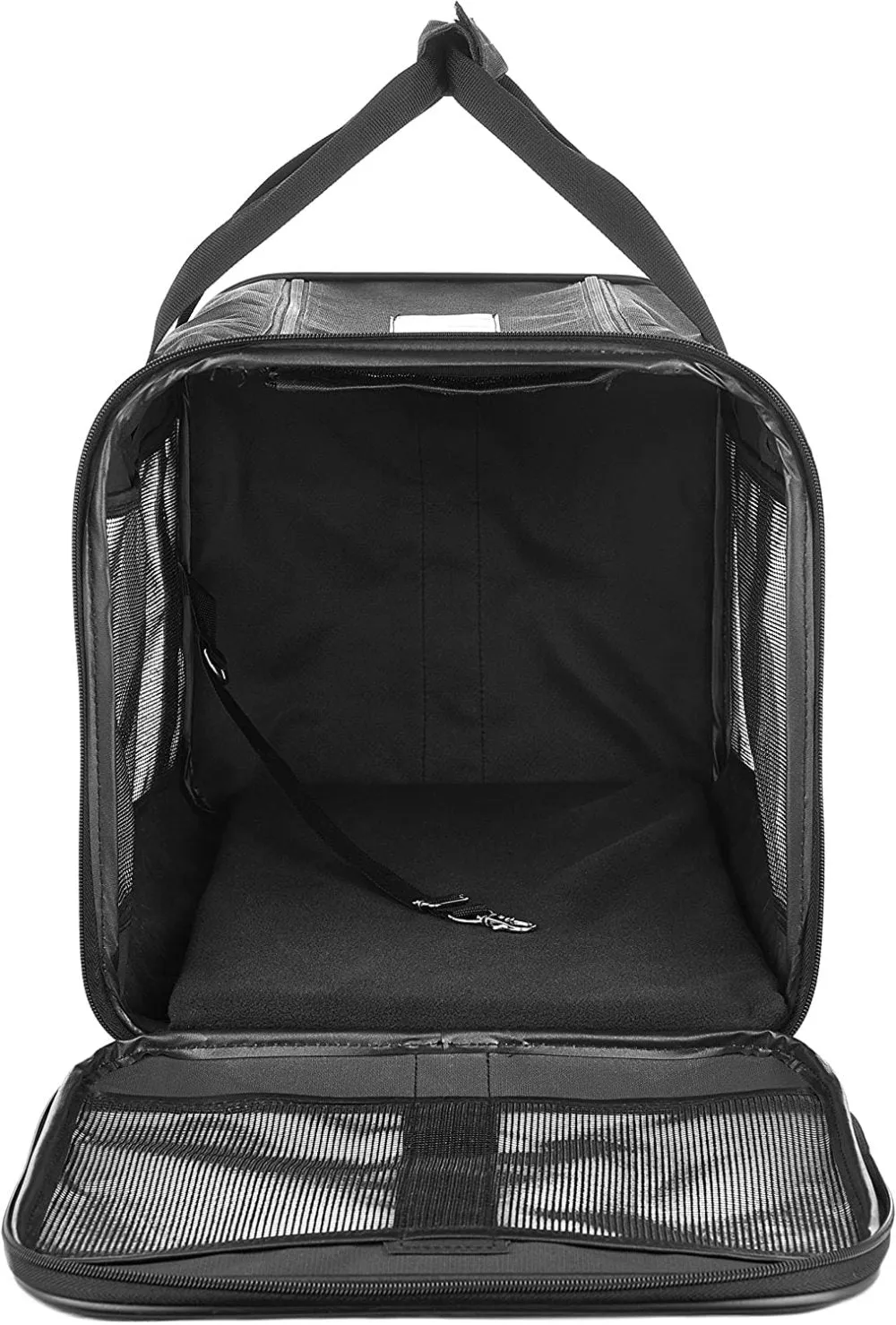 ScratchMe Pet Travel Carrier Soft Sided Portable Bag for Cats and Small Dogs, Collapsible, Durable, Airline Approved, Travel Friendly, Carry Your Pet with Safely and Comfortably, Black