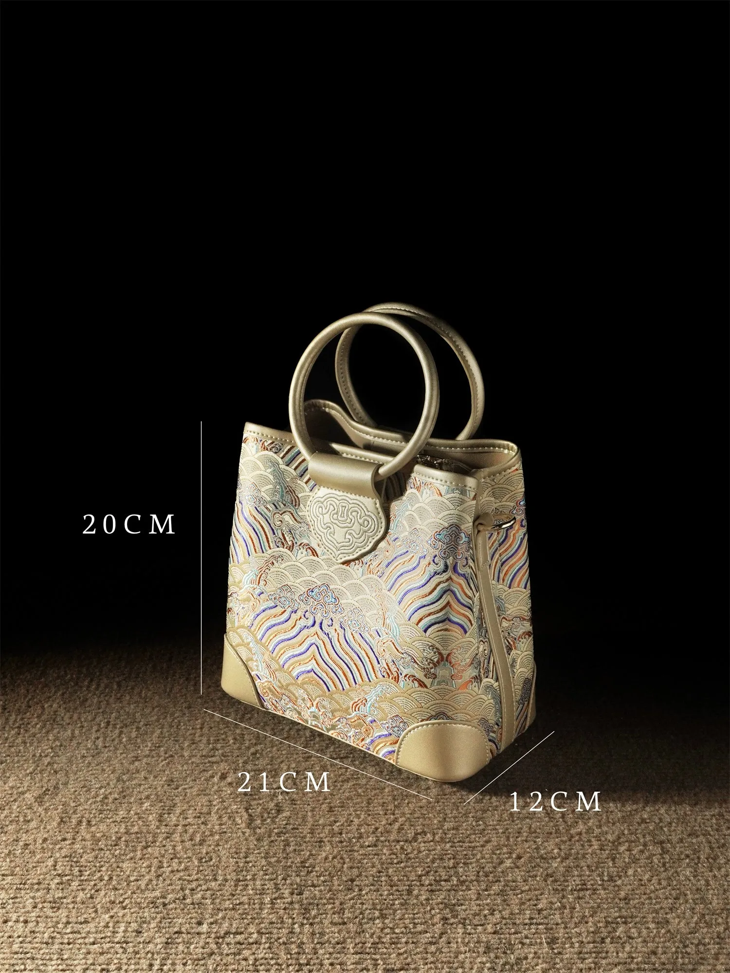 Sea Cliffs Song Brocade Handbag for Women