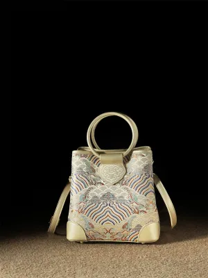 Sea Cliffs Song Brocade Handbag for Women