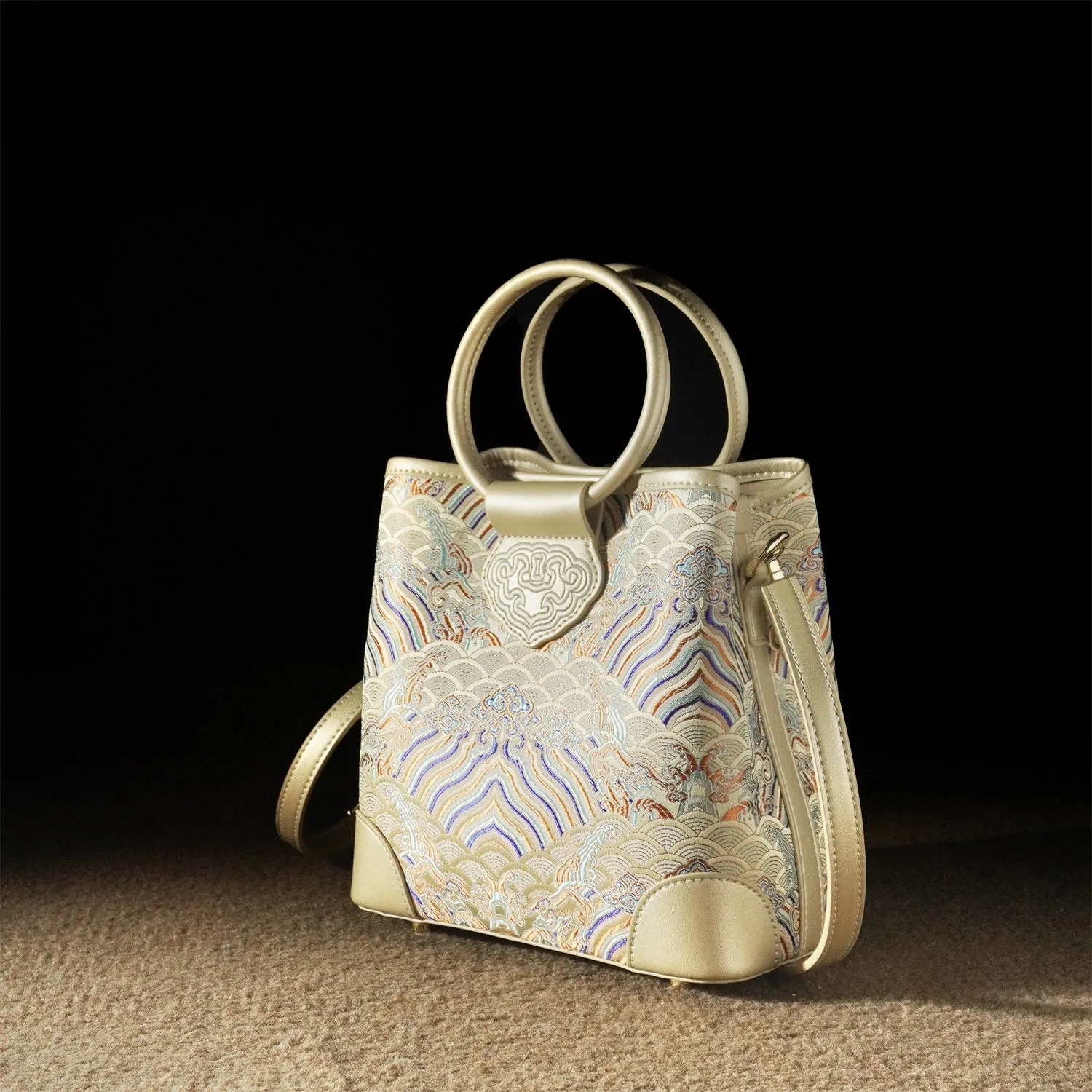 Sea Cliffs Song Brocade Handbag for Women