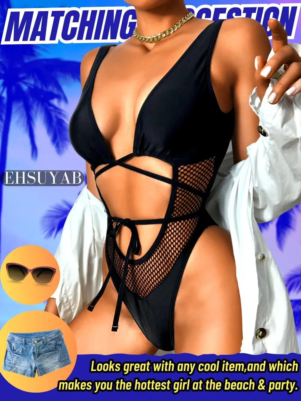 Sexy One Piece Swimsuits, High Cut Backless, Plunge Rave Outfits