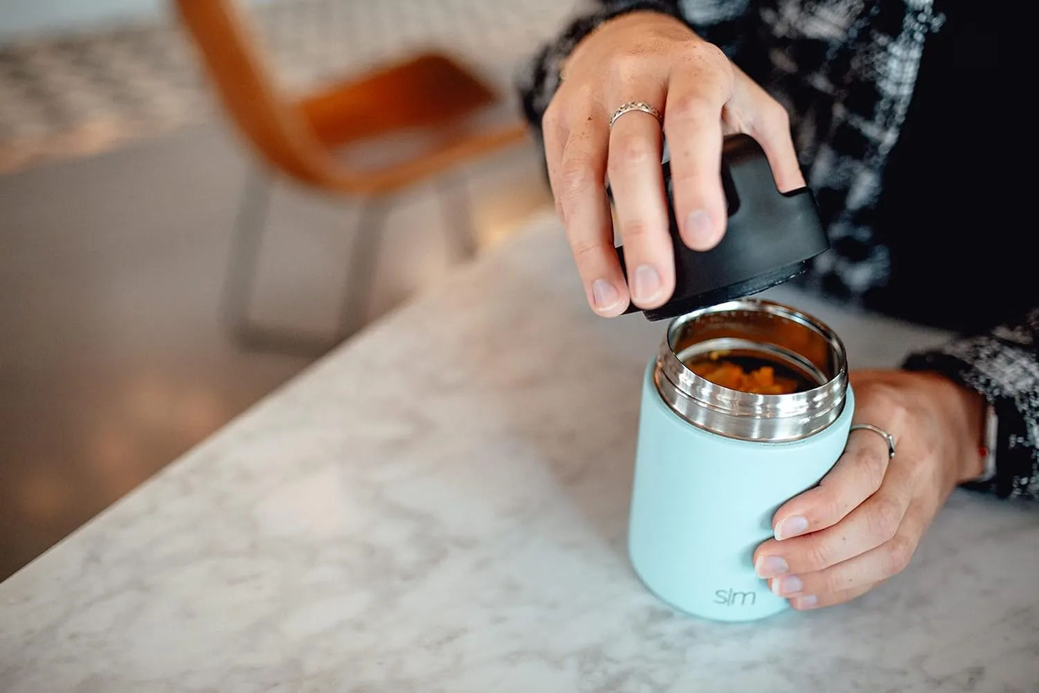 Simple Modern Food Jar for Hot Food | Reusable Stainless Steel Vacuum Insulated Leak Proof Lunch Storage for Smoothie Bowl, Soup, Oatmeal | Provision Collection | 12oz | Almond Birch