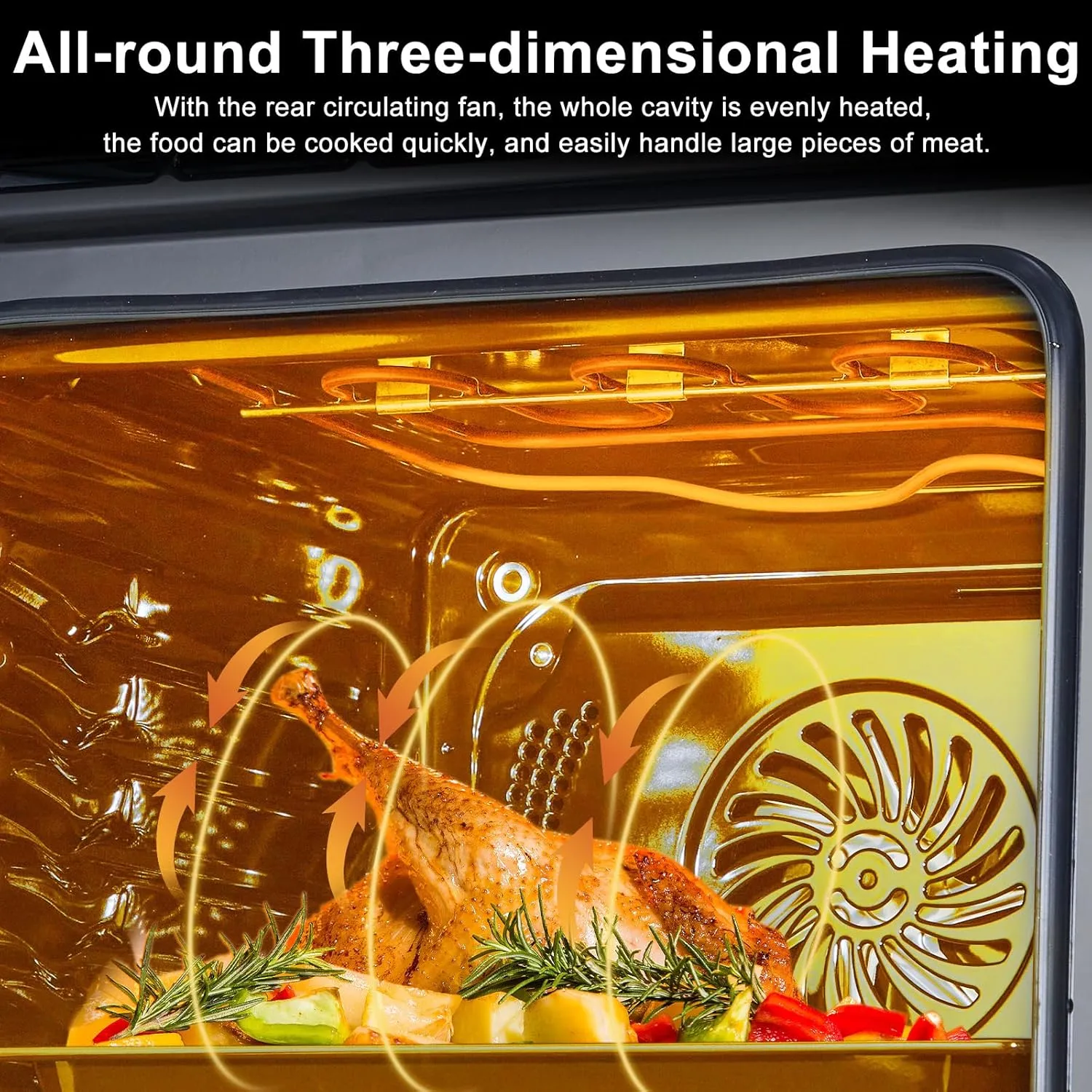 Single Wall Oven 24", Built-in Electric Ovens with Steam&Grill&Air Frying Mode, 3000W, 240V, 2.5Cu.ft Convection Built-in Oven, Stainless Steel, Touch Screen