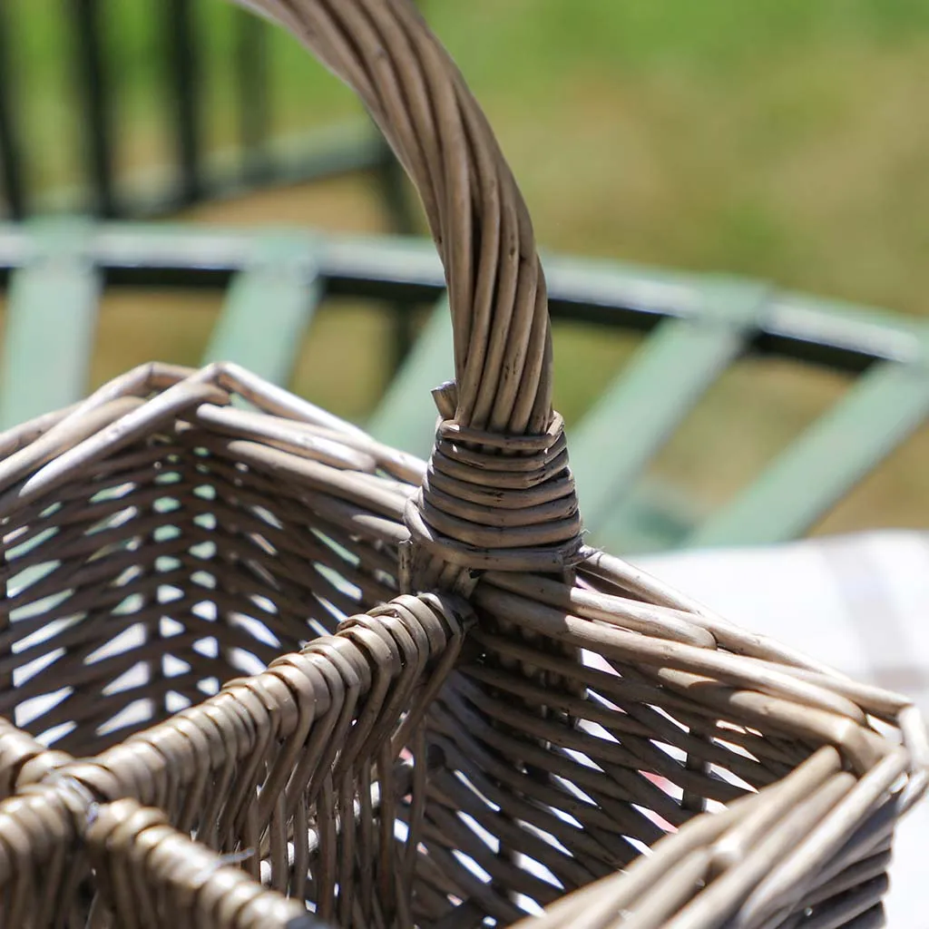 Six Compartment Wicker Cutlery Caddy