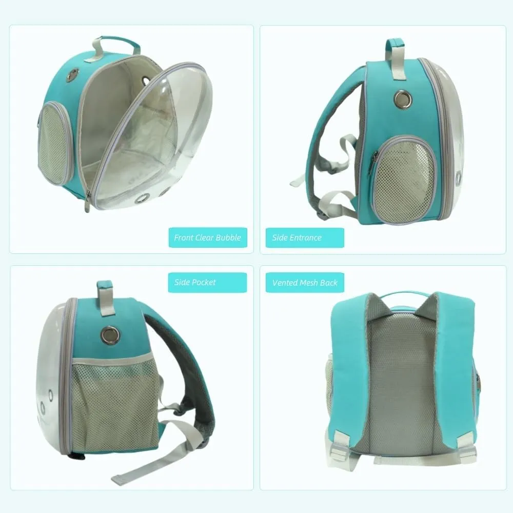 Small Animal Carrier Backpack for Guinea Pig Bird Bunny Cat Kitten Lizard Rabbit Squirrel Beared Dragon Portable Travel Carrier Backpack Space Capsule Bubble Window Carrier (Green)