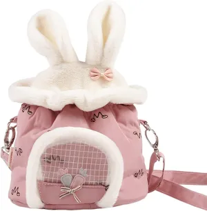 Small Animal Carrier Bag Portable Guinea Pig Carrying Case Breathable Hamster Shoulder Carrier Bag for Small Animals