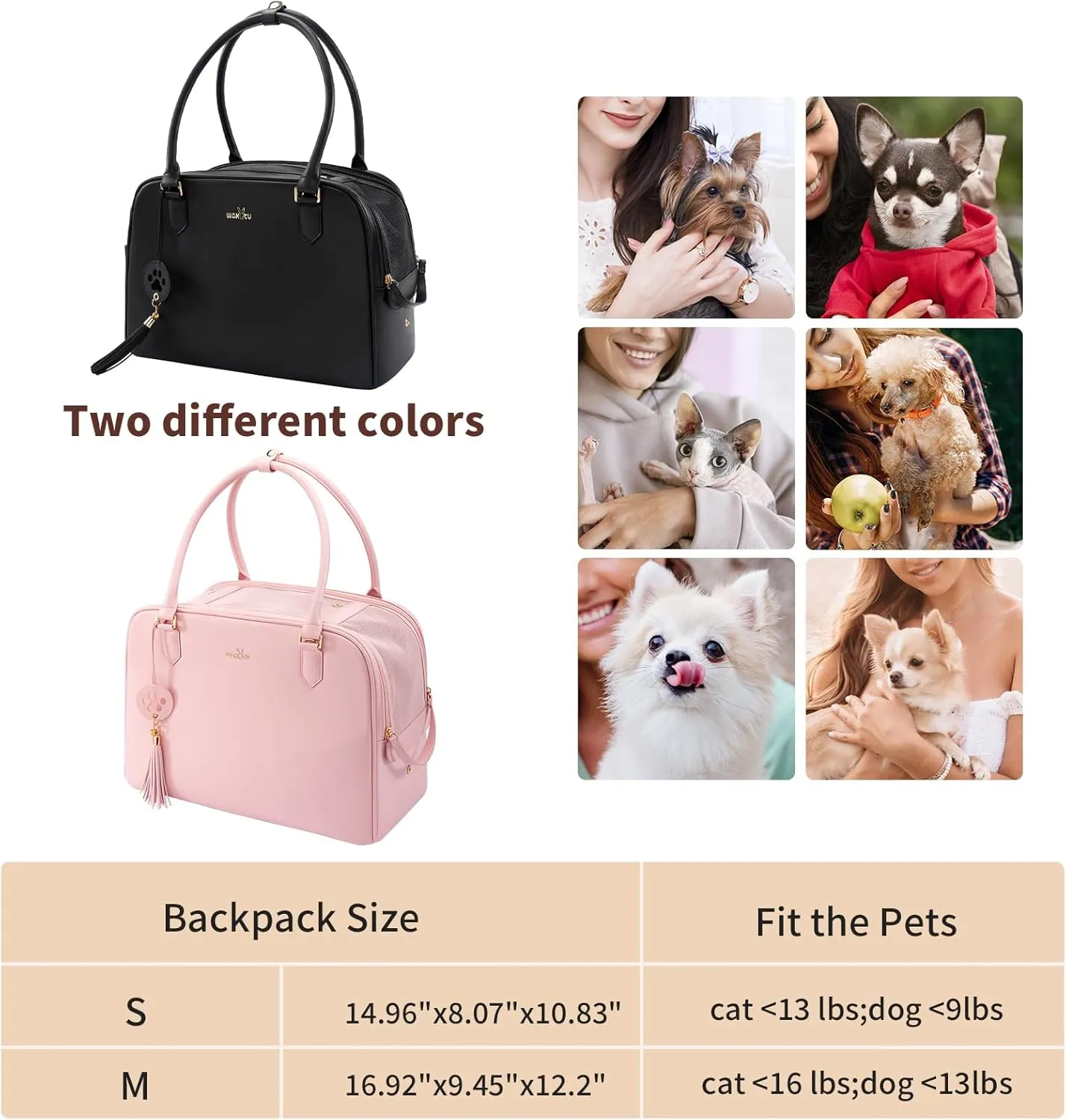 Small Dog Carrier, Dog Travel Bag Puppy Carrier Dog Purse Carrier for Small Dogs Fashinal Dog Carrier Handbag Cat Carrier Dog Purse Gift Shoulder Bag Shopping Travel