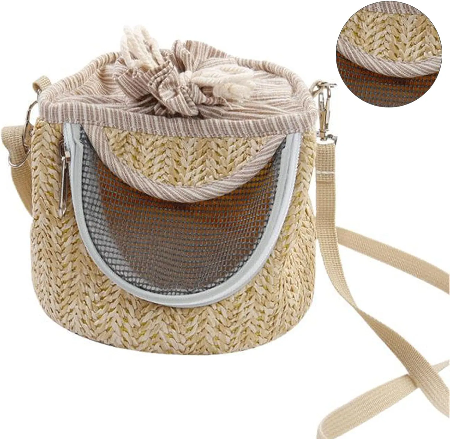 Small Pet Carrier Bag, Stylish Soft Breathable Hamster Shoulder Bag Warm for Golden Bear for Sugar Glider (Light Coffee)