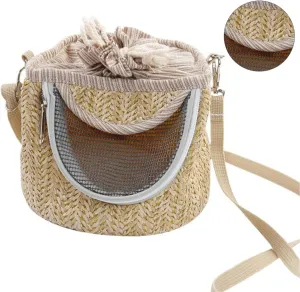 Small Pet Carrier Bag, Stylish Soft Breathable Hamster Shoulder Bag Warm for Golden Bear for Sugar Glider (Light Coffee)