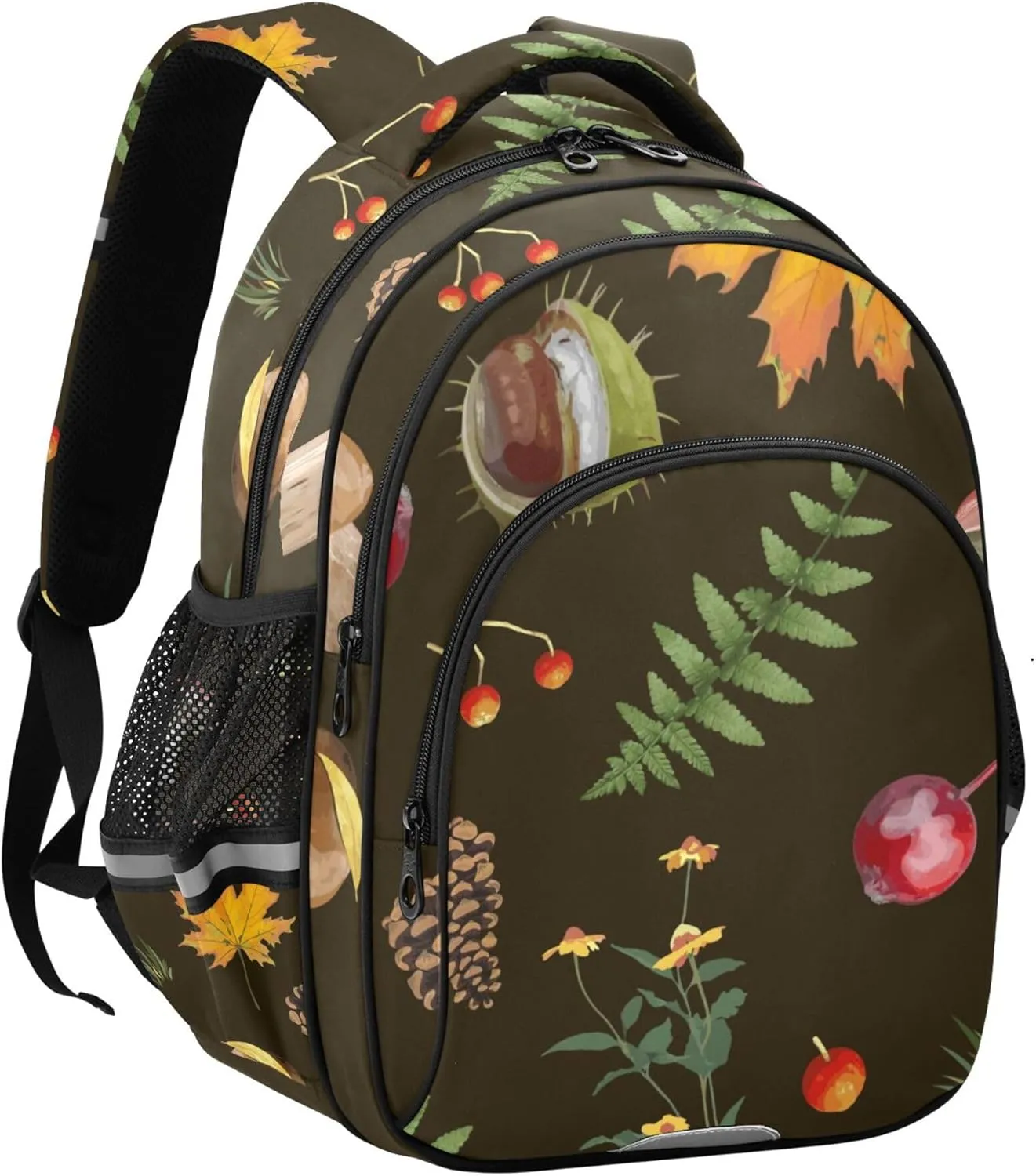 Small Travel Backpacks for Women Men - Seamless Autumn Elements Casual Daypack Lightweight Laptop Backpack Durable Shoulder Bag