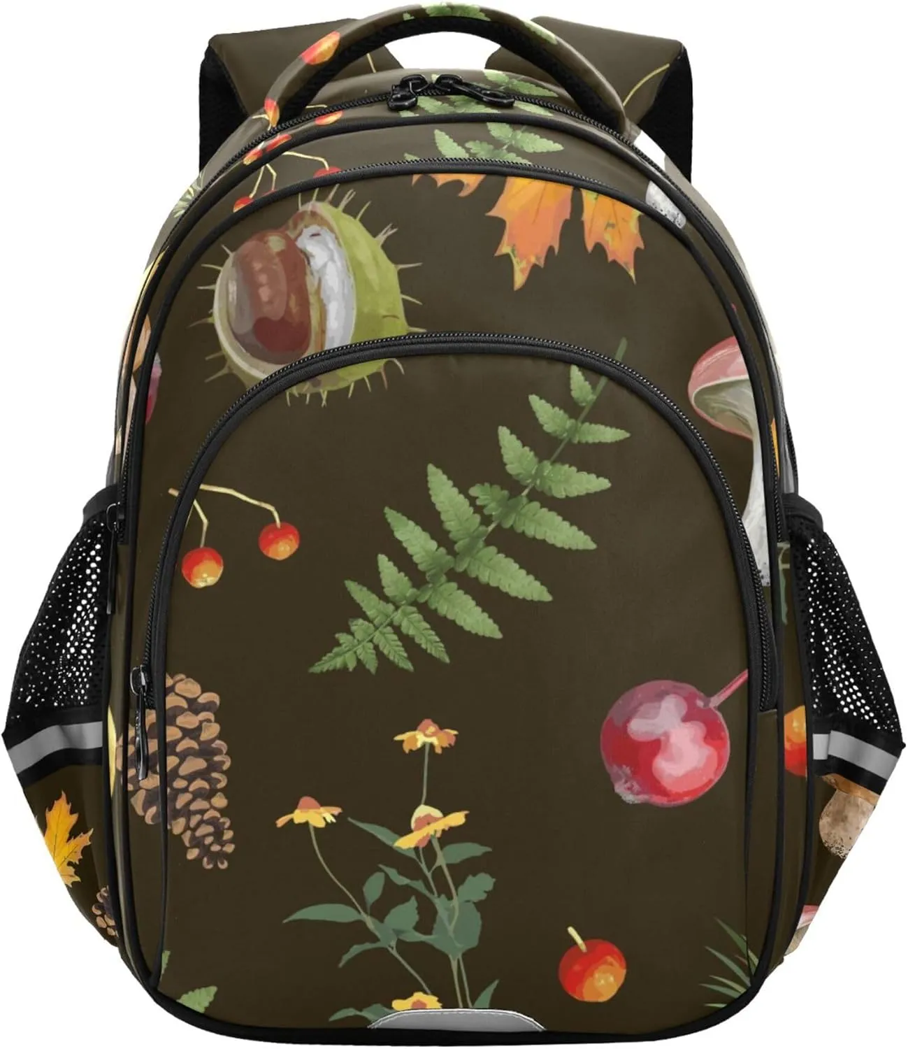 Small Travel Backpacks for Women Men - Seamless Autumn Elements Casual Daypack Lightweight Laptop Backpack Durable Shoulder Bag