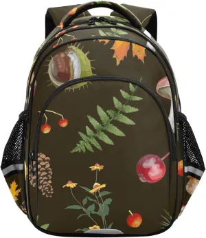 Small Travel Backpacks for Women Men - Seamless Autumn Elements Casual Daypack Lightweight Laptop Backpack Durable Shoulder Bag