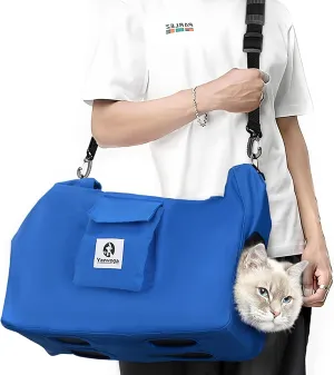 Soft Cat Carrier Bag with Padded Cushion, Escape-Proof Cat Sling Carrier with Peek-Head Design for 5-11 lbs