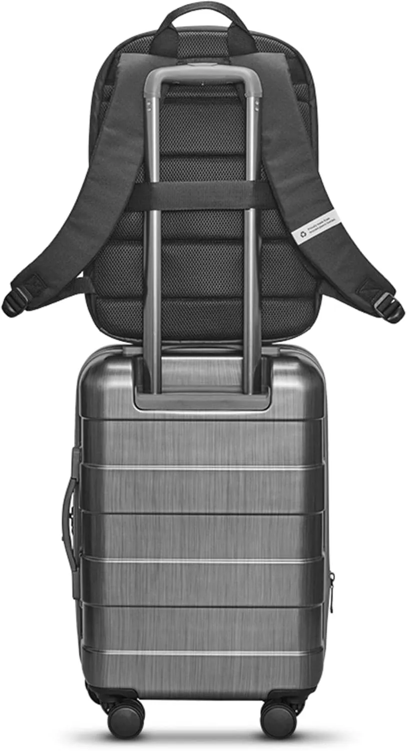 Solo New York 22" Carry On Spinner - Luggage for Travel, Suitcases with Wheels, Hardside Rolling Bag for Men & Women, TSA Ready Carry-On, Lightweight, Expandable Body - Re:Serve, Gray