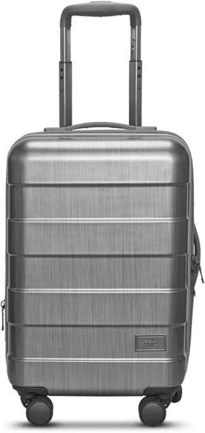 Solo New York 22" Carry On Spinner - Luggage for Travel, Suitcases with Wheels, Hardside Rolling Bag for Men & Women, TSA Ready Carry-On, Lightweight, Expandable Body - Re:Serve, Gray