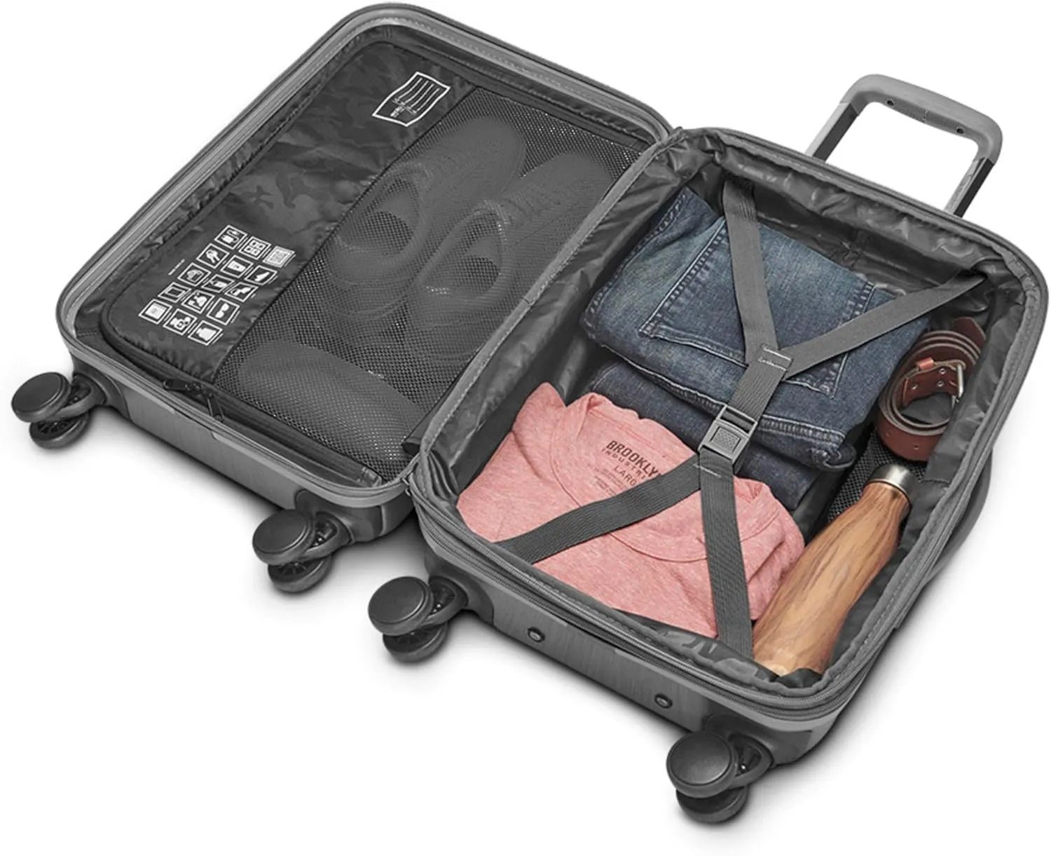 Solo New York 22" Carry On Spinner - Luggage for Travel, Suitcases with Wheels, Hardside Rolling Bag for Men & Women, TSA Ready Carry-On, Lightweight, Expandable Body - Re:Serve, Gray