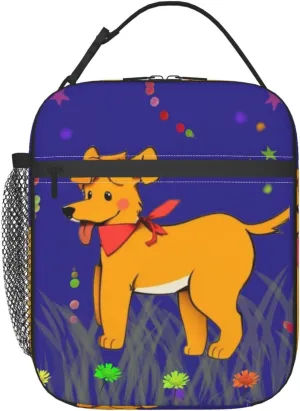 Spitting Tongue Cartoon Dog Lunch Tote Bag,Food Handbags Case For Women Lunch Box Insulated Lunch Container