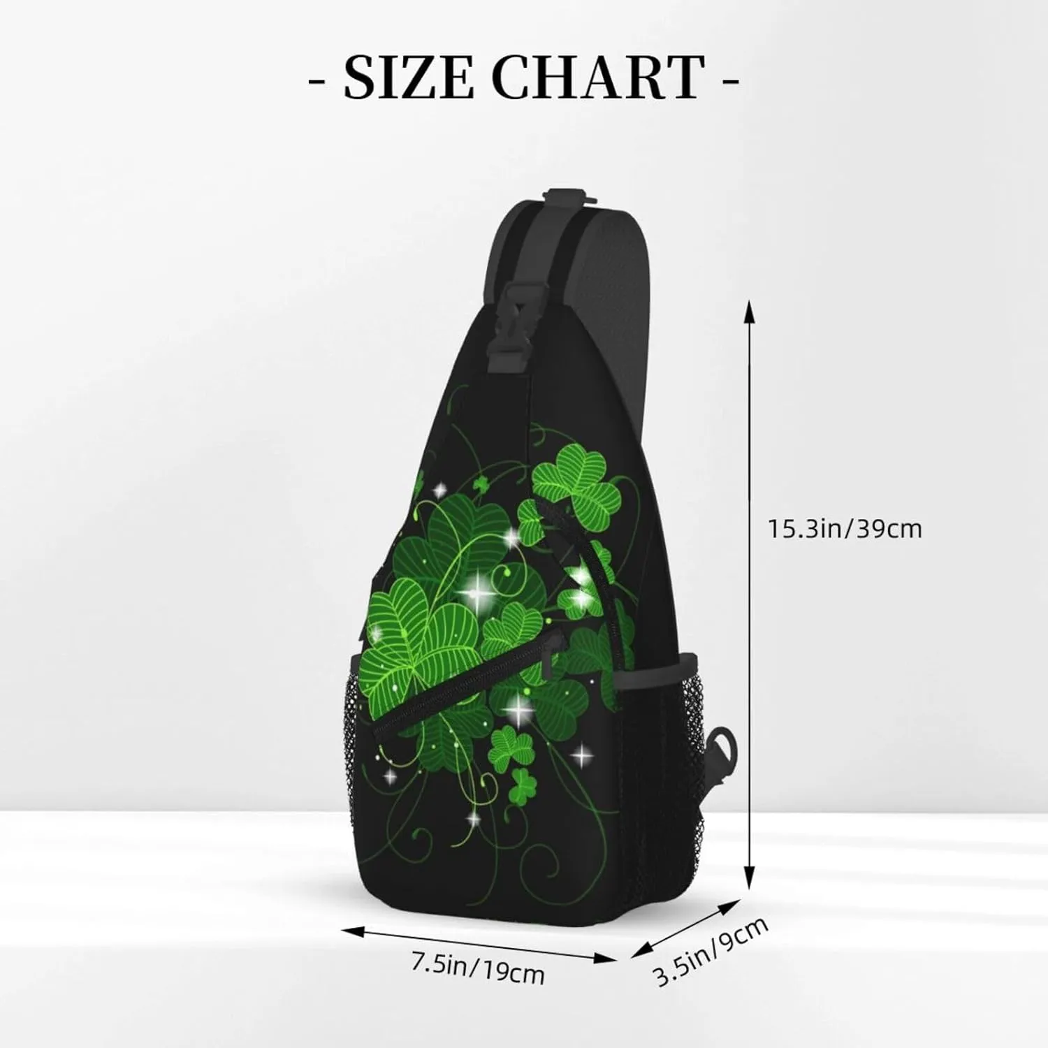 St. Patricks Day Lucky Shamrock Sling Backpack,Casual Crossbody Shoulder Backpack Sling Bag Chest Daypack
