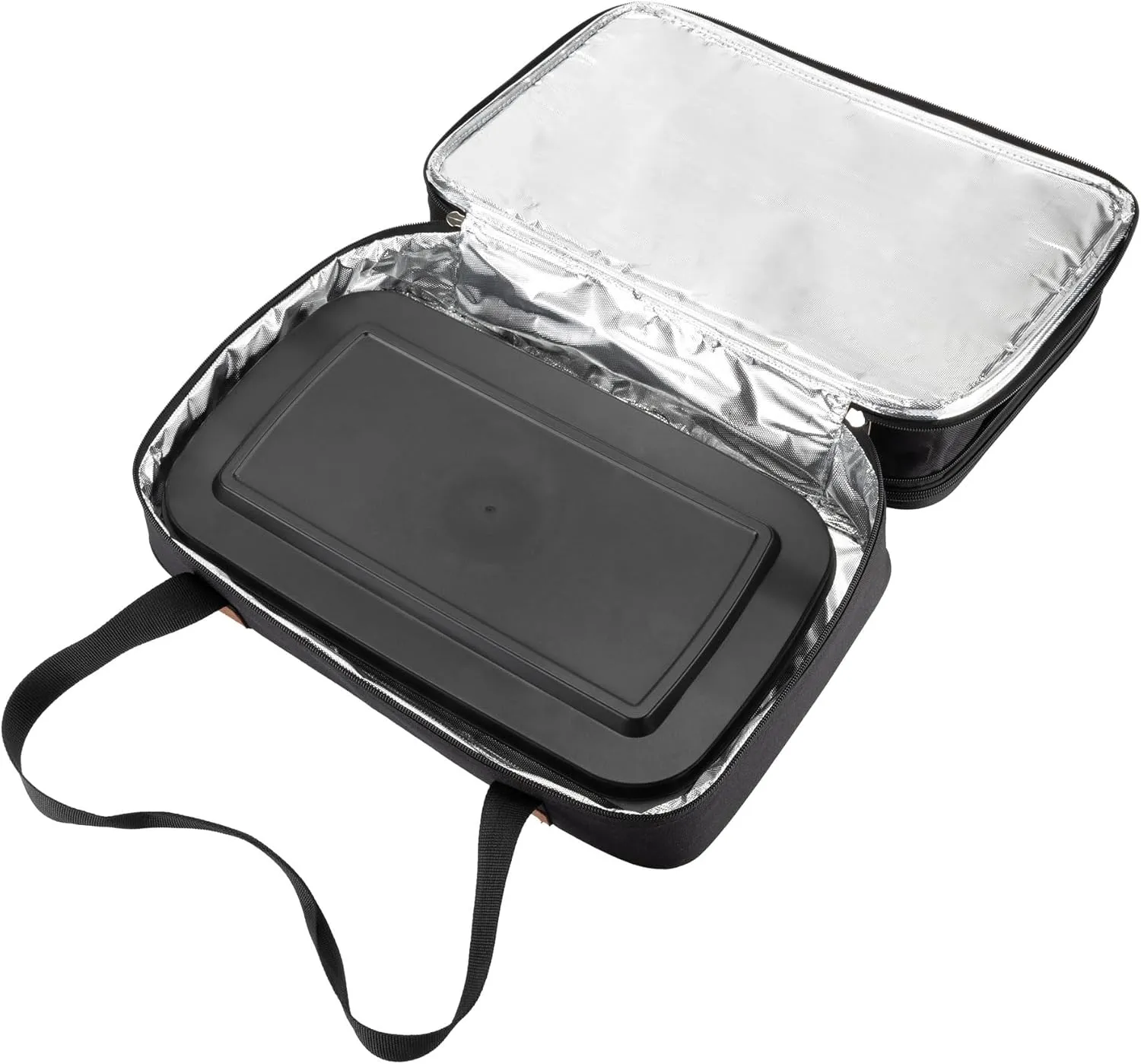 Stack Store Plus More Insulated Expandable Casserole Carrier and Lasagna Holder for Picnic Potluck Beach Day Trip Camping Hiking - Hot and Cold Thermal Bag – Baking Dish with Lid Included - Black