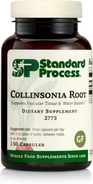 Standard Process Inc. Collinsonia Root - Whole Food Vascular Supplement, Digestive Health, Bladder Support, Digestion, and Kidney Support with Collinsonia Root -150 Capsules