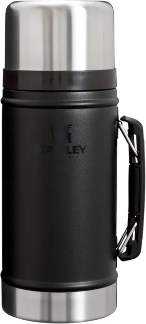 Stanley Classic Legendary Large Food Jar 24 oz | Vacuum Insulated Thermos Food Container | Wide Mouth Screw On Lid | Packable for Travel | Stainless Steel with Leakproof Lid | BPA-Free | Black 2.0