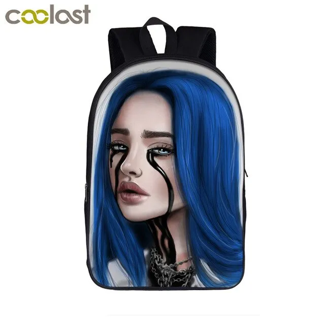star Eilish bag   for girls backpack hip boys student Billie school college pencil teenager hop women bagpack Cost-effective Flash sale bag bag rapper