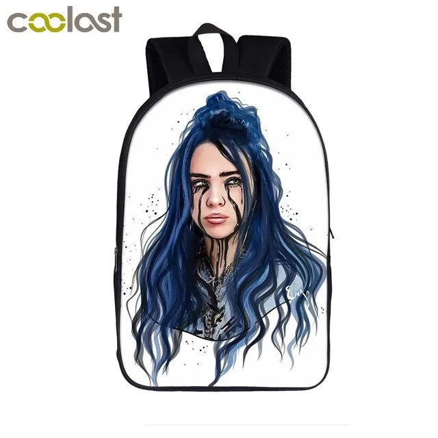 star Eilish bag   for girls backpack hip boys student Billie school college pencil teenager hop women bagpack Cost-effective Flash sale bag bag rapper