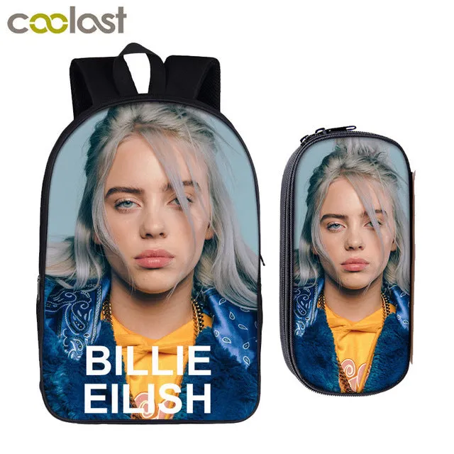 star Eilish bag   for girls backpack hip boys student Billie school college pencil teenager hop women bagpack Cost-effective Flash sale bag bag rapper