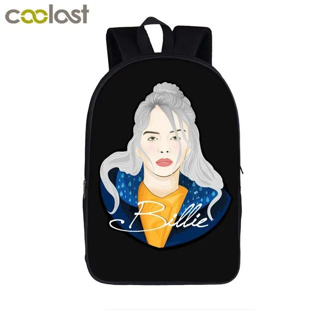 star Eilish bag   for girls backpack hip boys student Billie school college pencil teenager hop women bagpack Cost-effective Flash sale bag bag rapper