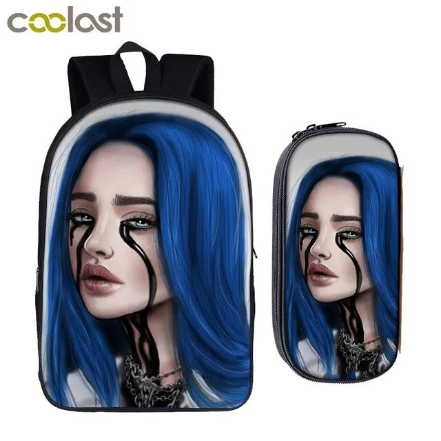 star Eilish bag   for girls backpack hip boys student Billie school college pencil teenager hop women bagpack Cost-effective Flash sale bag bag rapper