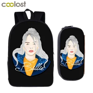 star Eilish bag   for girls backpack hip boys student Billie school college pencil teenager hop women bagpack Cost-effective Flash sale bag bag rapper