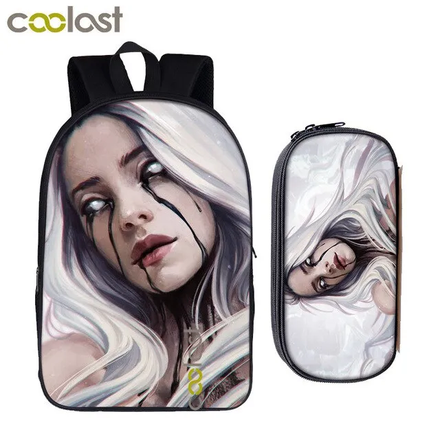 star Eilish bag   for girls backpack hip boys student Billie school college pencil teenager hop women bagpack Cost-effective Flash sale bag bag rapper