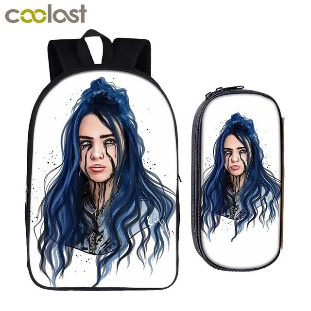 star Eilish bag   for girls backpack hip boys student Billie school college pencil teenager hop women bagpack Cost-effective Flash sale bag bag rapper