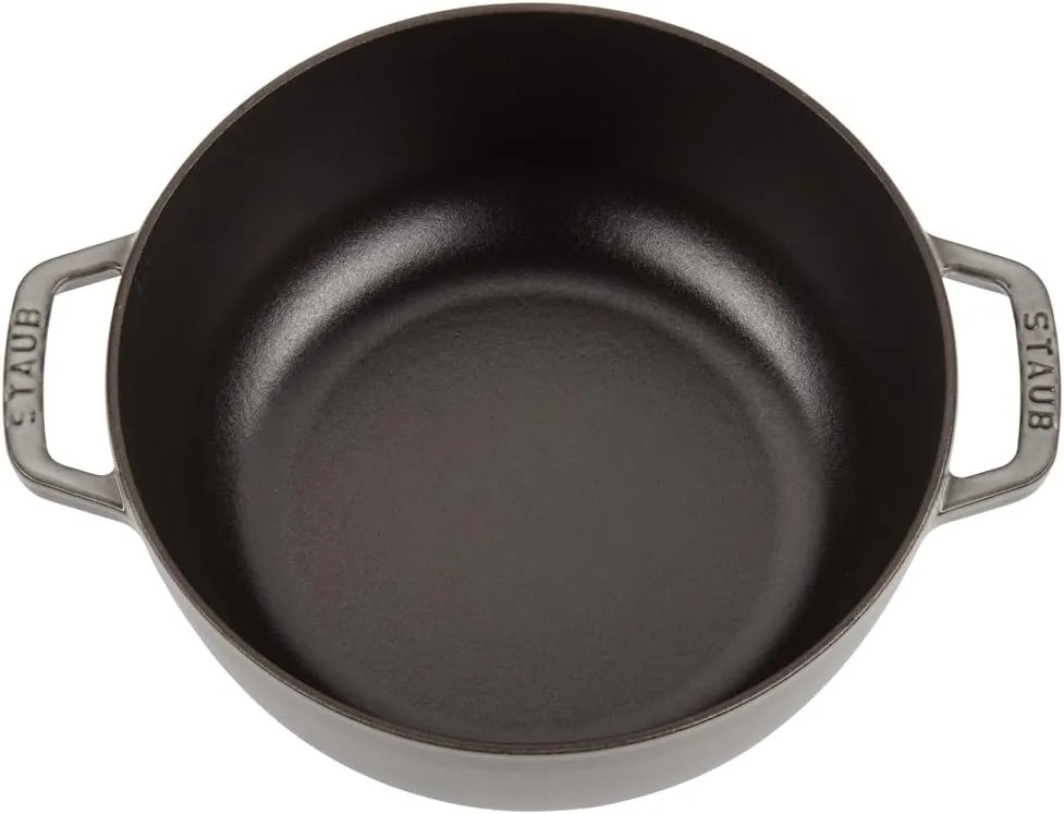 Staub Cast Iron 3.75-qt Essential French Oven - Graphite Grey, Made in France